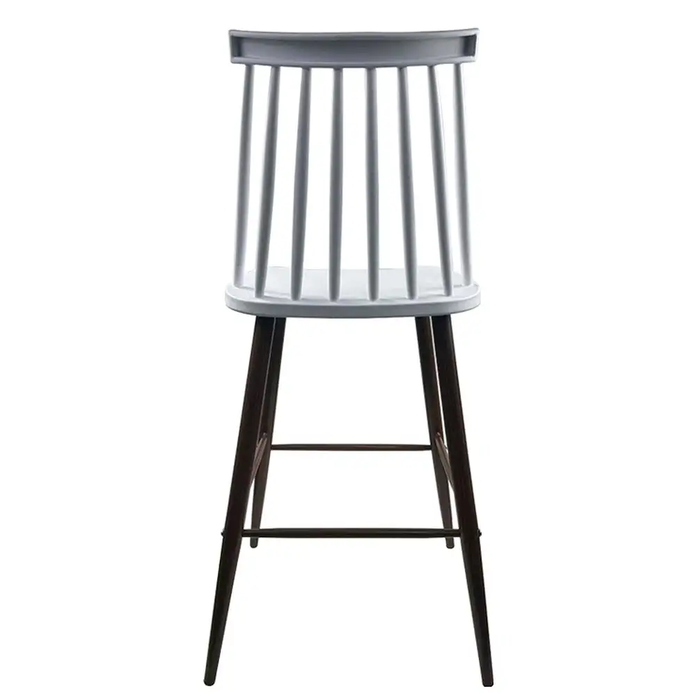 ArteLibre Σκαμπό Bar ArteLibre MARANTA Λευκό/Καρυδί PP/Μέταλλο 45x46x97cm - 14600192 - inde.gr
