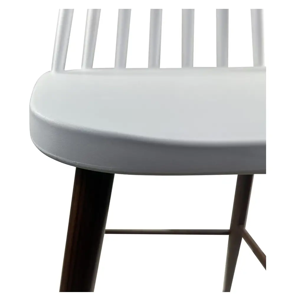 ArteLibre Σκαμπό Bar ArteLibre MARANTA Λευκό/Καρυδί PP/Μέταλλο 45x46x97cm - 14600192 - inde.gr