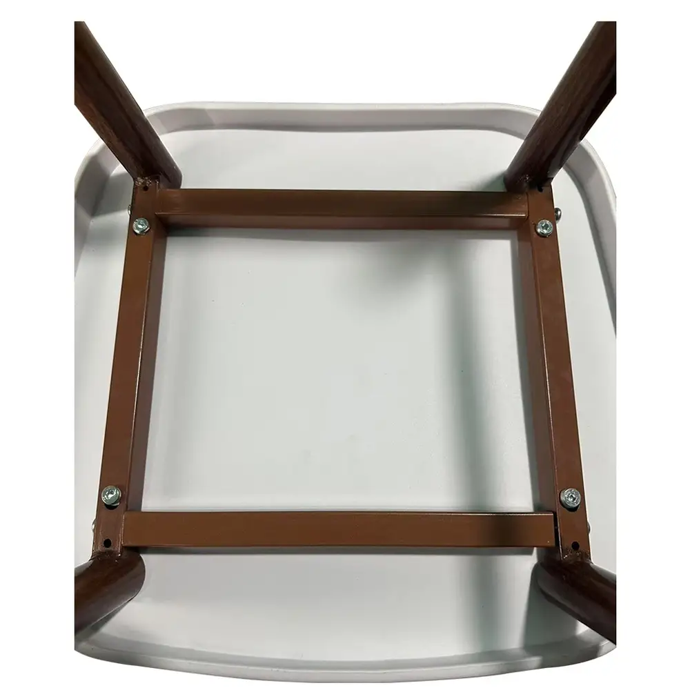 ArteLibre Σκαμπό Bar ArteLibre MARANTA Λευκό/Καρυδί PP/Μέταλλο 45x46x97cm - 14600192 - inde.gr