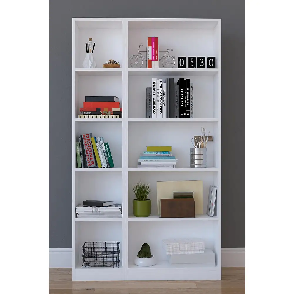 ArteLibre Βιβλιοθήκη ArteLibre ABEBA Λευκό Μοριοσανίδα 93.2x20x169cm - 14870082 - inde.gr