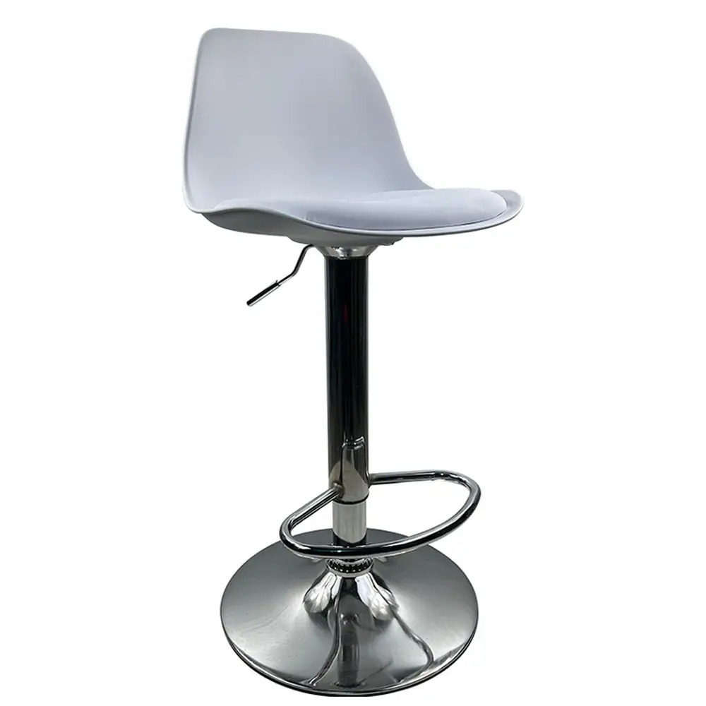 ArteLibre Σκαμπό Bar ArteLibre AMADA Λευκό/Χρώμιο PP/Μέταλλο 41x40x79-89cm - 14600198 - inde.gr