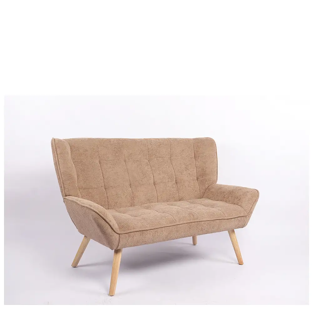 ArteLibre Καναπές ArteLibre NESTO Καφέ Ανοιχτό Ύφασμα/Ξύλο 86x126x78cm - 14770094 - inde.gr