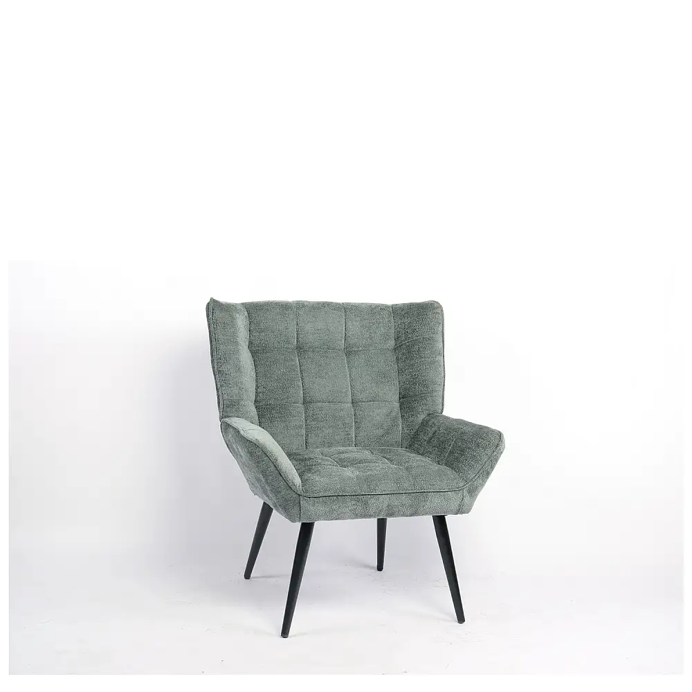 ArteLibre Πολυθρόνα ArteLibre TIVA Πράσινο Ύφασμα Σενίλ/Μέταλλο 84x78x77cm - 14770095 - inde.gr