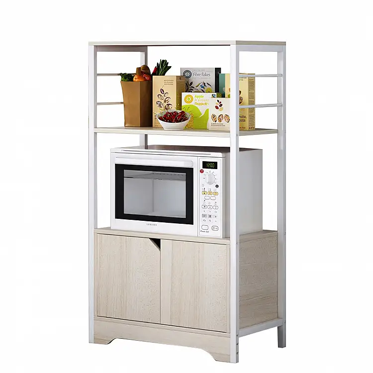 ArteLibre Ραφιέρα Κουζίνας ArteLibre GORAL Maple/Λευκό MDF/Μέταλλο 60x30x95cm - 14370223 - inde.gr