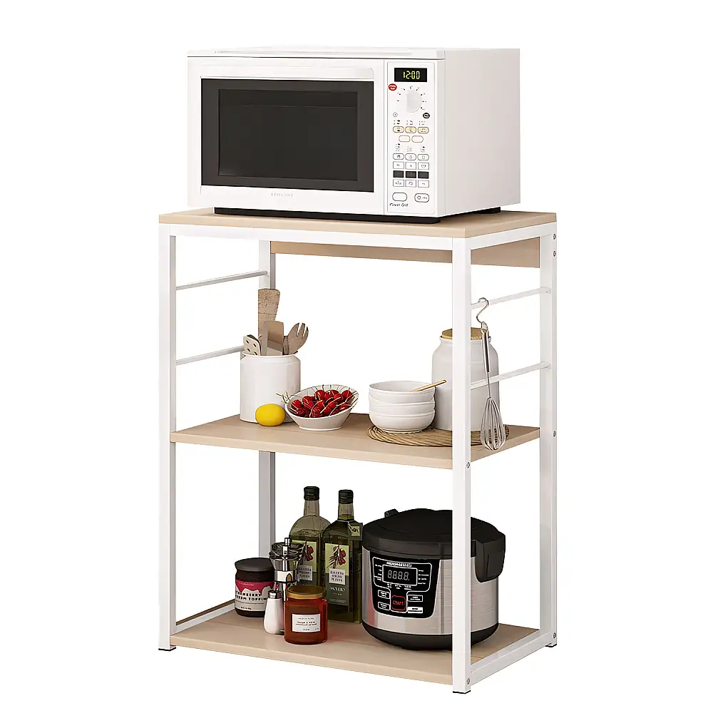 ArteLibre Ραφιέρα Κουζίνας ArteLibre DALL Maple/Λευκό MDF/Μέταλλο 50x30x71cm - 14370226 - inde.gr