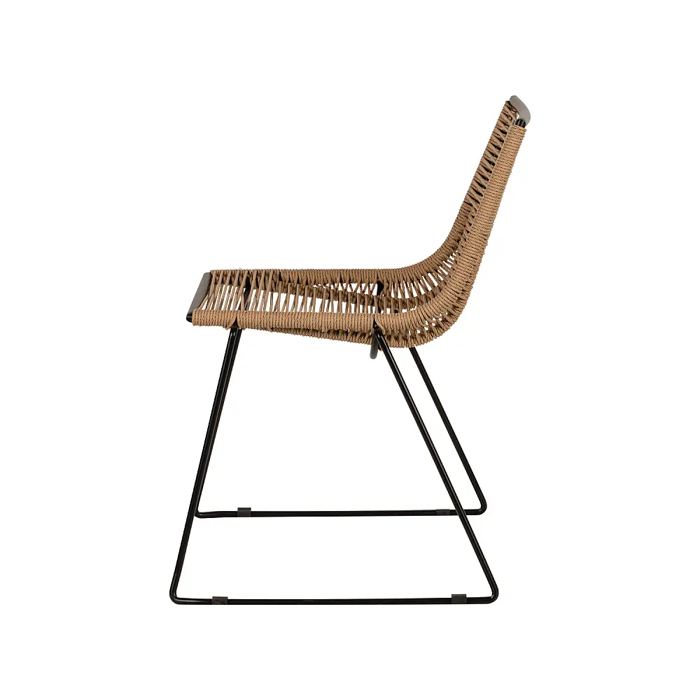 ArteLibre Καρέκλα Κήπου ArteLibre DERNA Φυσικό/Μαύρο Μέταλλο/Rattan 57x59x80cm - 14840023 - inde.gr