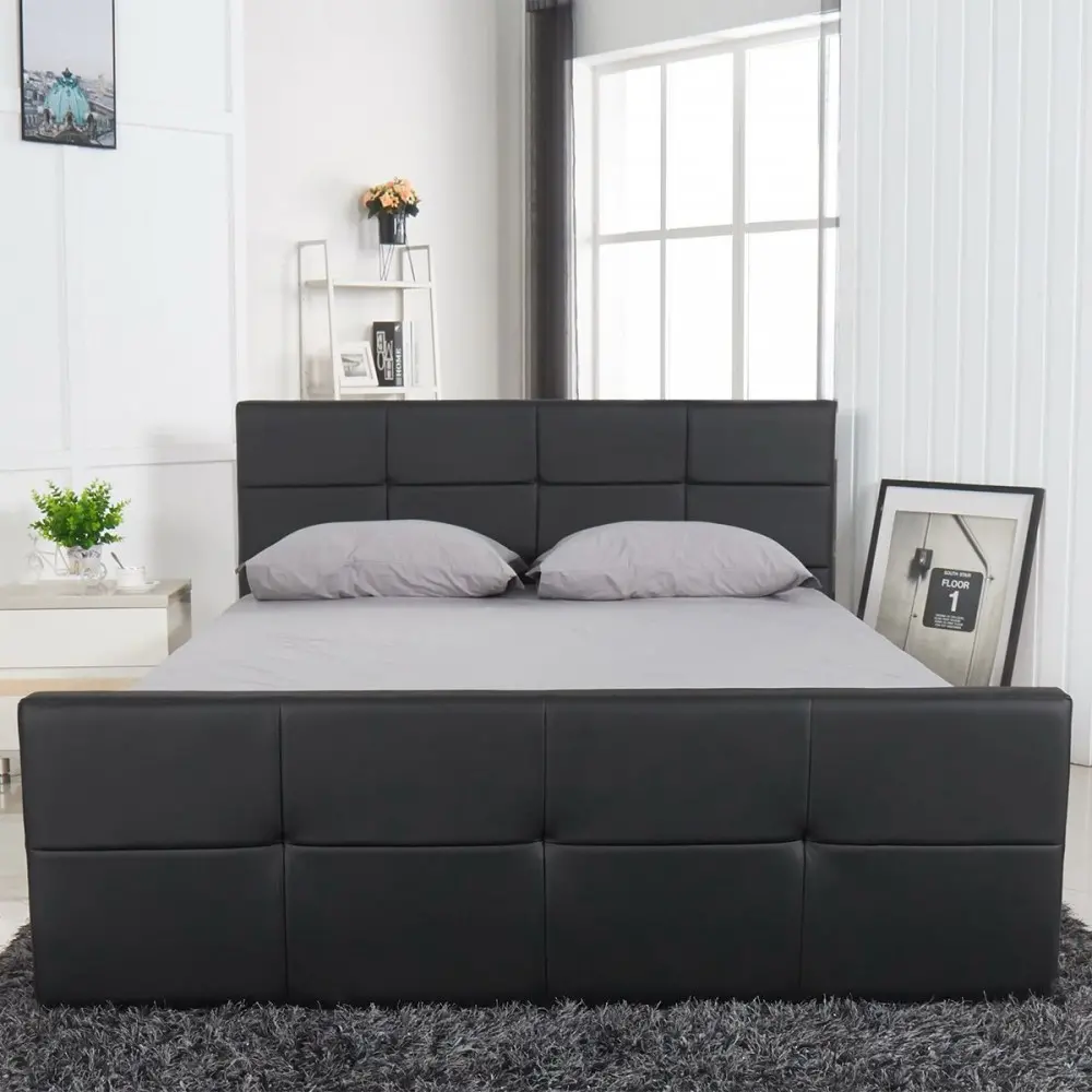 ArteLibre Κρεβάτι ArteLibre ANEMONE Μαύρο PU Με Αποθηκευτικό Χώρο 217.5x170.5x100cm(Στρώμα 160x200cm) - 14320005 - inde.gr
