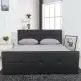 ArteLibre Κρεβάτι ArteLibre ANEMONE Μαύρο PU Με Αποθηκευτικό Χώρο 217.5x170.5x100cm(Στρώμα 160x200cm) - 14320005 - inde.gr