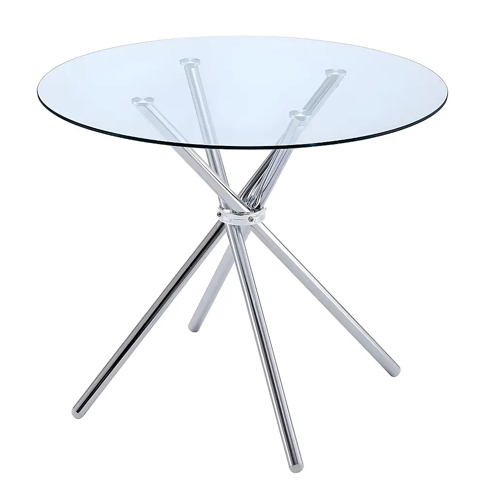 ArteLibre Τραπέζι Τραπεζαρίας ArteLibre PHLAX Διάφανο/Χρώμιο Γυαλί/Μέταλλο Φ120x74cm - 14600204 - inde.gr