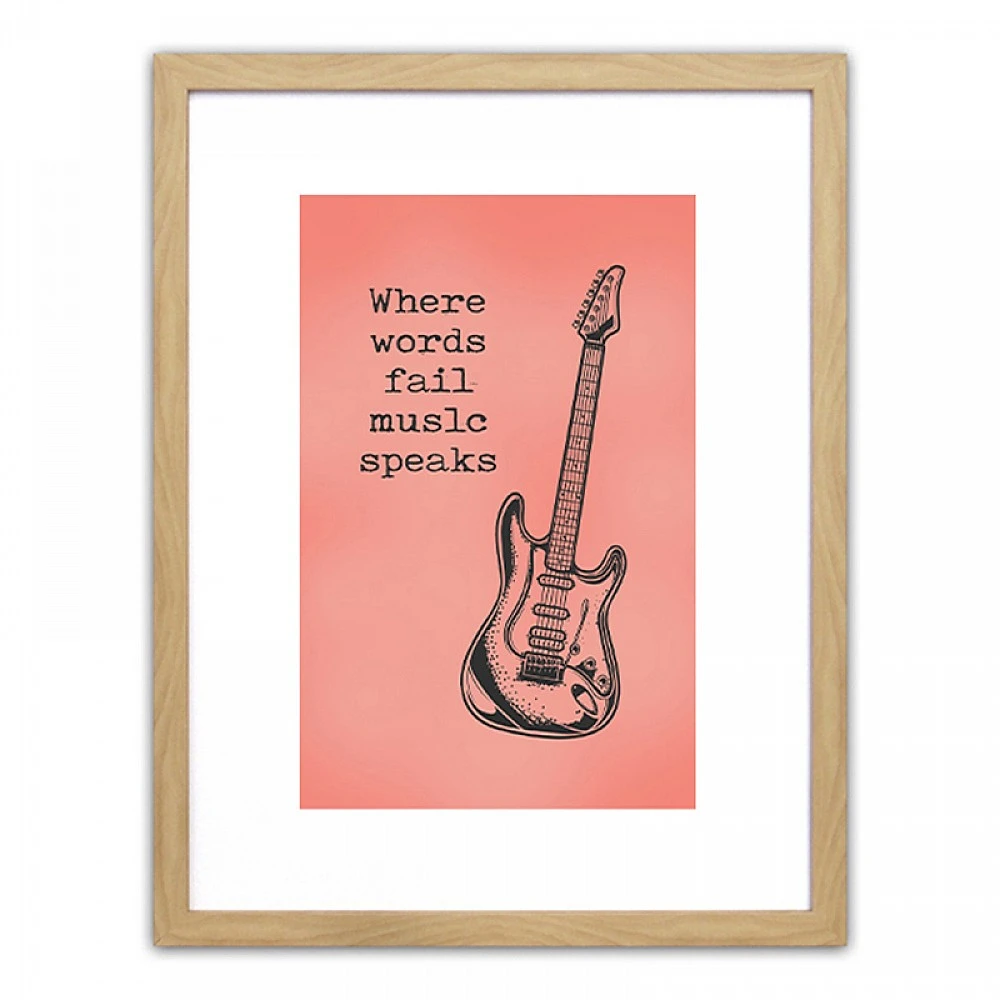ArteLibre Πίνακας Σε Κορνίζα ArteLibre "Where Words Fail Music Speaks" 35x45x1.8cm - 14680064 - inde.gr