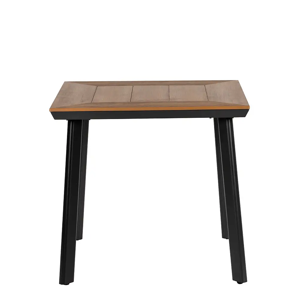 ArteLibre Τραπέζι Κήπου ArteLibre EPUPA Μαύρο/Καρυδί Αλουμίνιο/Ξύλο 80x80x73cm - 14840031 - inde.gr