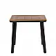 ArteLibre Τραπέζι Κήπου ArteLibre EPUPA Μαύρο/Καρυδί Αλουμίνιο/Ξύλο 80x80x73cm - 14840031 - inde.gr