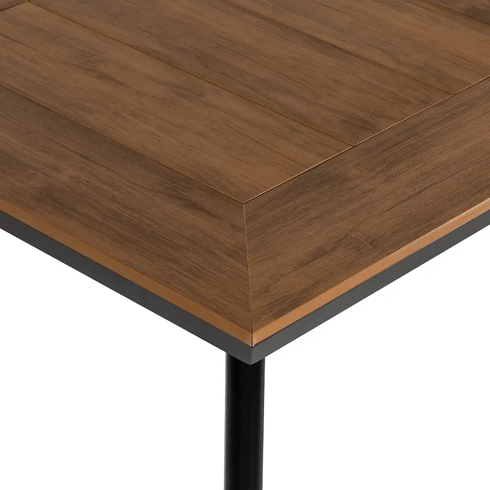 ArteLibre Τραπέζι Κήπου ArteLibre EPUPA Μαύρο/Καρυδί Αλουμίνιο/Ξύλο 80x80x73cm - 14840031 - inde.gr