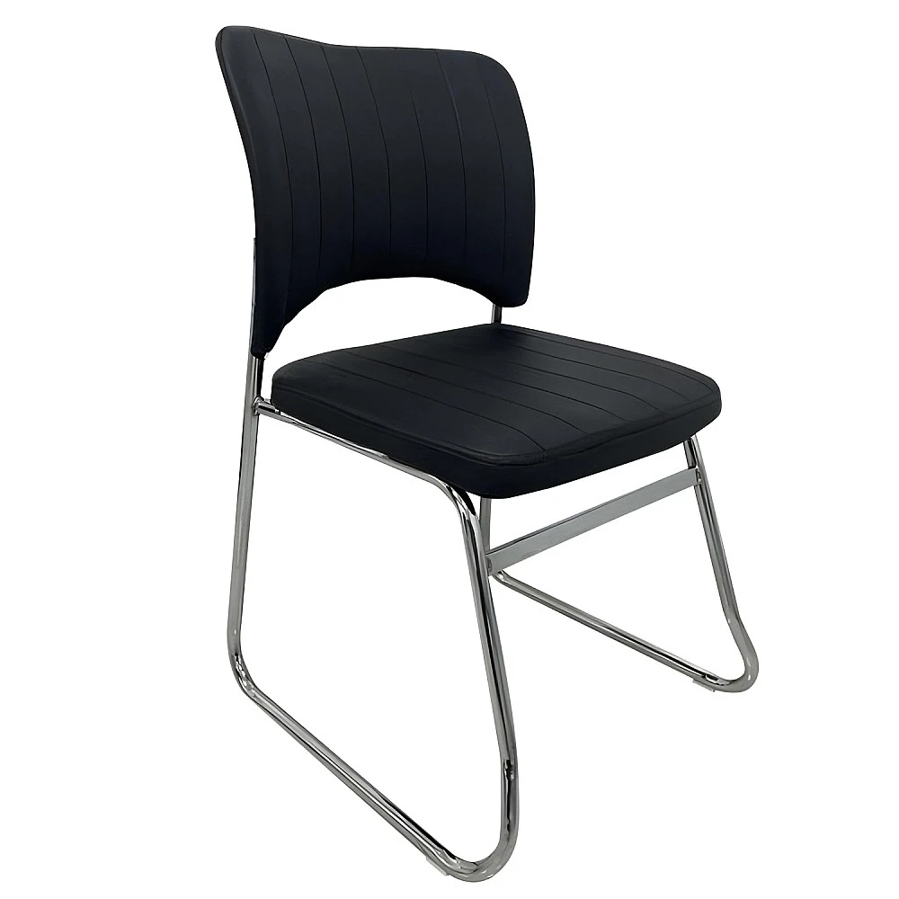 ArteLibre Καρέκλα Επισκέπτη COMFORTHUB Μαύρο/Χρώμιο PU/Μέταλλο 43x42x78cm - 14960012 - inde.gr