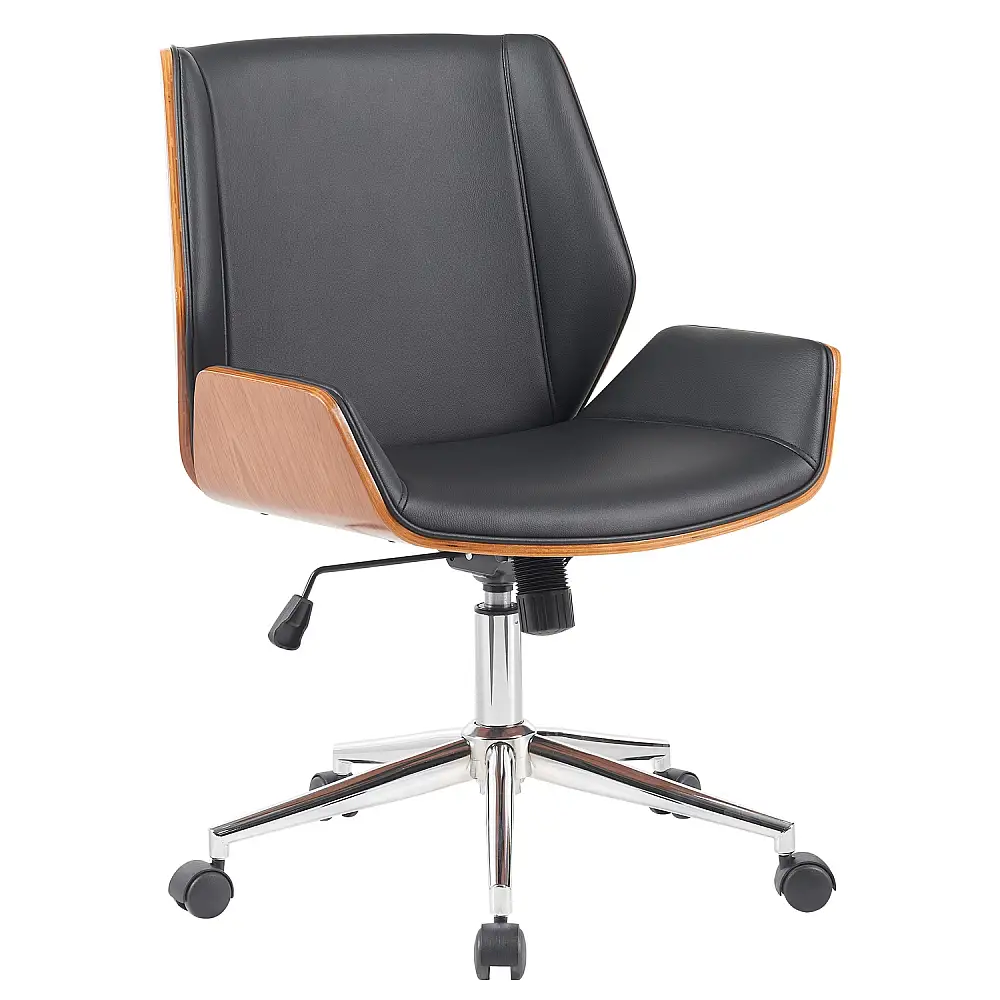 ArteLibre Καρέκλα Γραφείου ArteLibre ZAREK Μαύρο/Καφέ Ξύλο/PU/Αλουμίνιο 61x66.5x88.5-98m - 15330016 - inde.gr