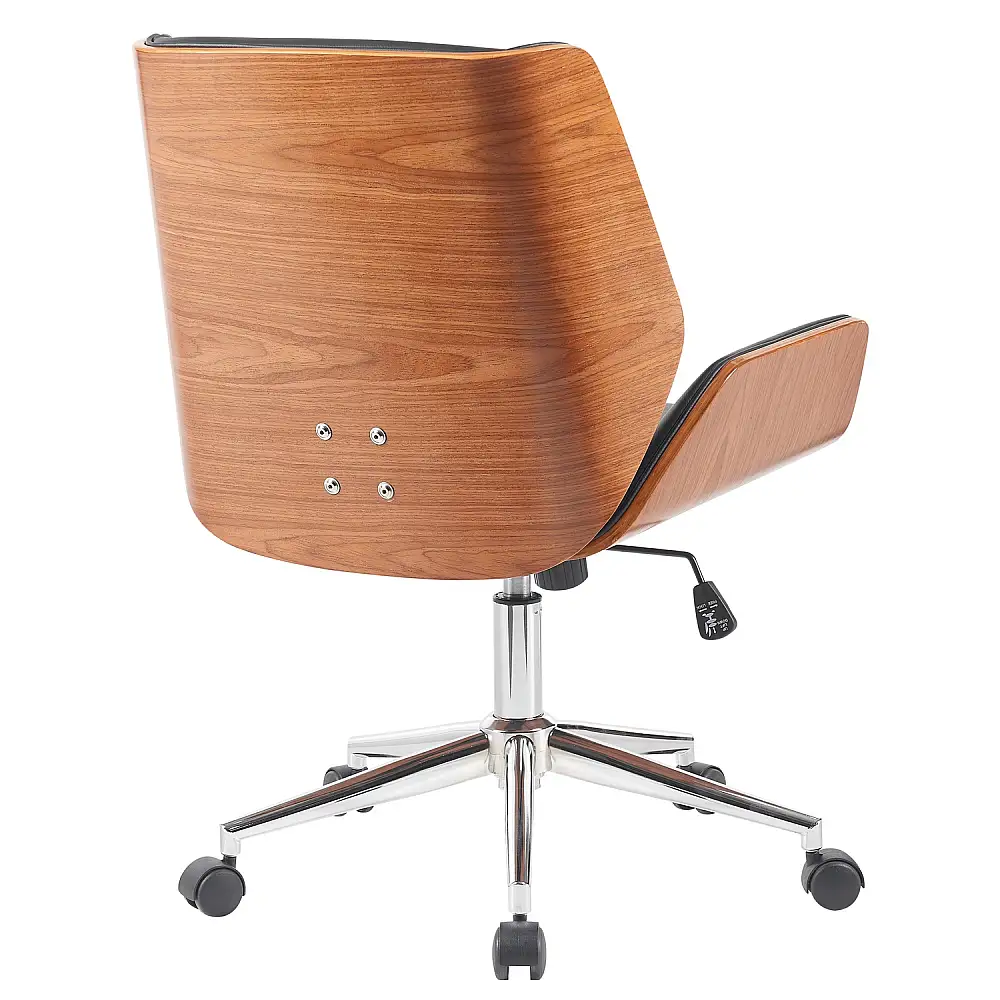 ArteLibre Καρέκλα Γραφείου ArteLibre ZAREK Μαύρο/Καφέ Ξύλο/PU/Αλουμίνιο 61x66.5x88.5-98m - 15330016 - inde.gr