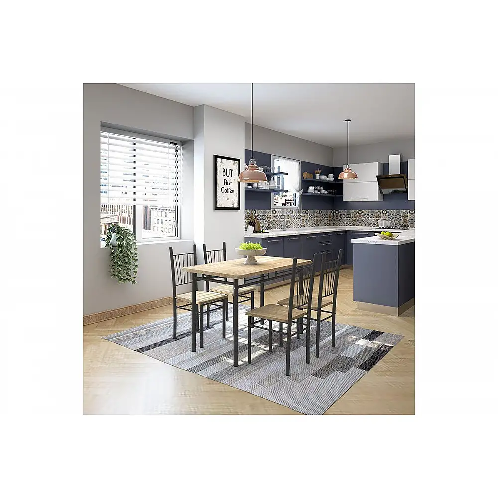 ArteLibre Τραπέζι Σετ (4+1) ArteLibre BLUE DAWN Sonoma 120x68x75cm - 14370001 - inde.gr