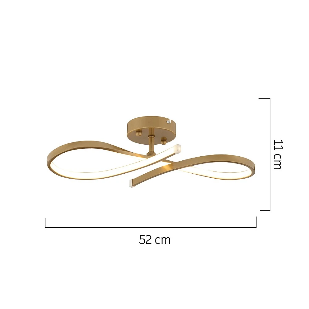 ArteLibre Φωτιστικό Οροφής LED ArteLibre AURIGA Χρυσό Μέταλλο 52x11cm - 14780175 - inde.gr