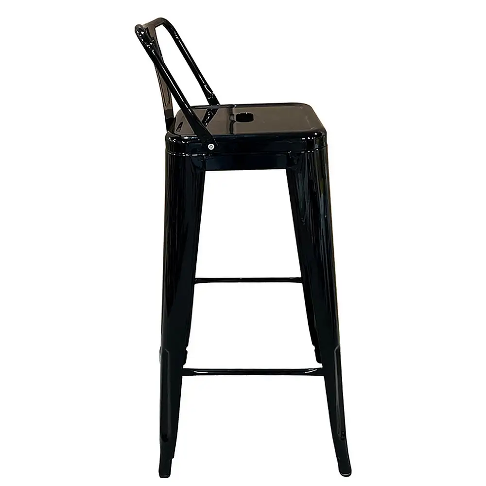 ArteLibre Σκαμπό Bar ArteLibre Βιομηχανικού Τύπου Vintage MOLERO Μαύρο Μέταλλο 43x43x94cm - 14600132 - inde.gr