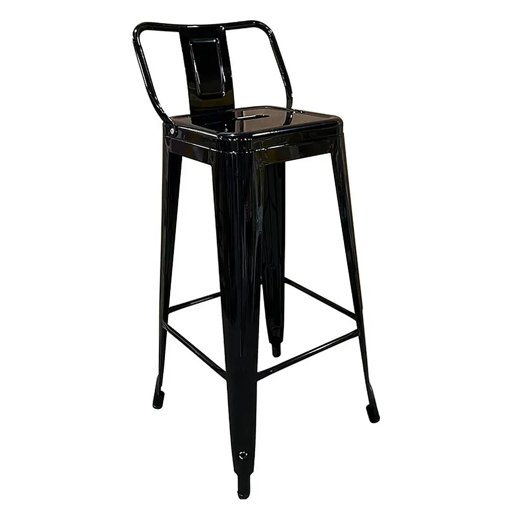 ArteLibre Σκαμπό Bar ArteLibre Βιομηχανικού Τύπου Vintage MOLERO Μαύρο Μέταλλο 43x43x94cm - 14600132 - inde.gr