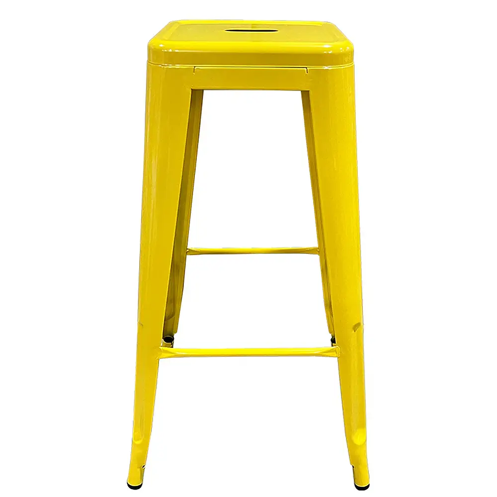ArteLibre Σκαμπό Bar ArteLibre Βιομηχανικού Τύπου Vintage SILANO Κίτρινο Μέταλλο 42x42x76cm - 14600137 - inde.gr