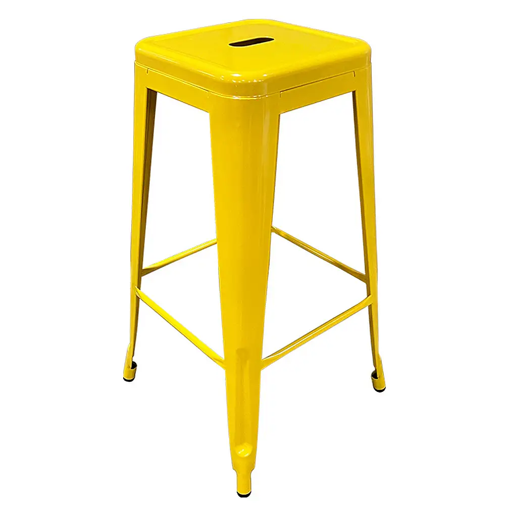 ArteLibre Σκαμπό Bar ArteLibre Βιομηχανικού Τύπου Vintage SILANO Κίτρινο Μέταλλο 42x42x76cm - 14600137 - inde.gr