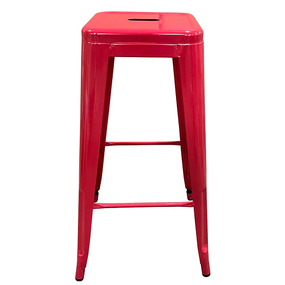 ArteLibre Σκαμπό Bar ArteLibre Βιομηχανικού Τύπου Vintage SILANO Κόκκινο Μέταλλο 42x42x76cm - 14600138 - inde.gr