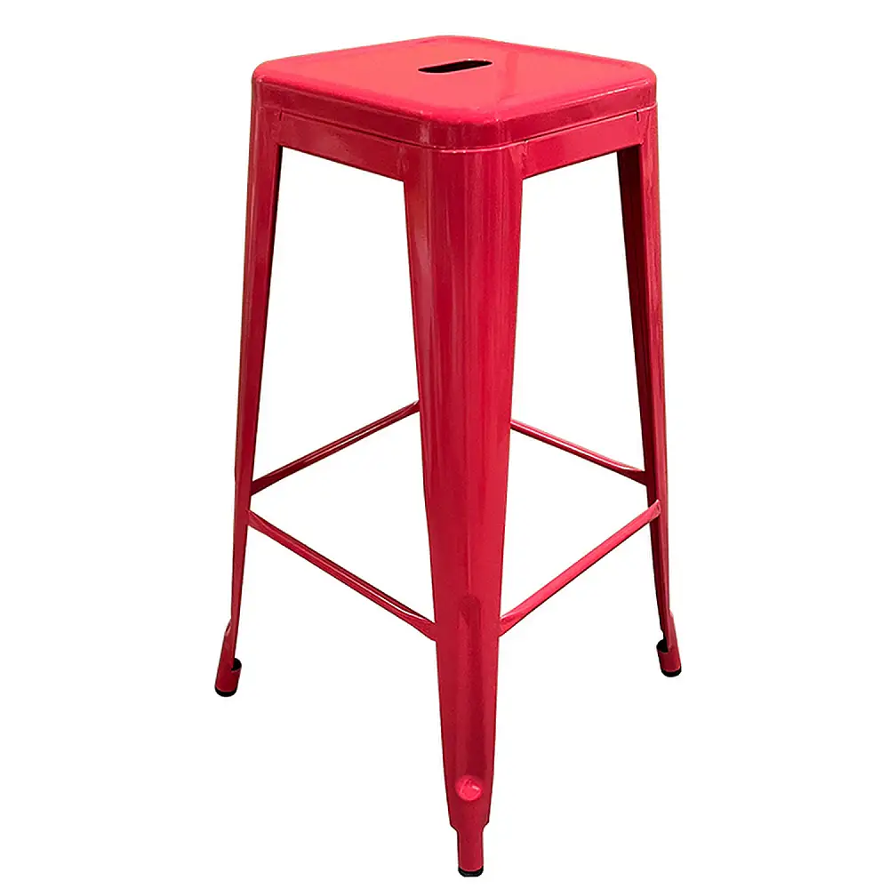 ArteLibre Σκαμπό Bar ArteLibre Βιομηχανικού Τύπου Vintage SILANO Κόκκινο Μέταλλο 42x42x76cm - 14600138 - inde.gr