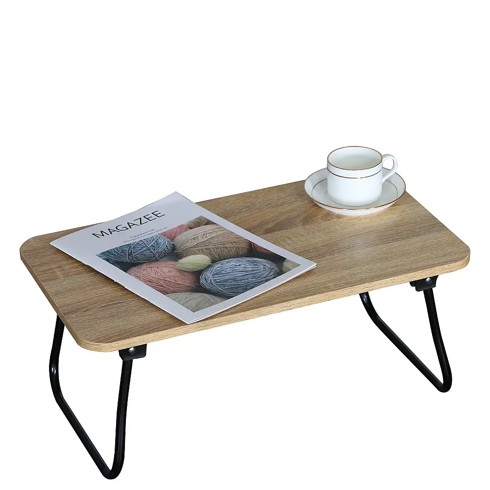 ArteLibre Βοηθητικό Τραπεζάκι ArteLibre BALLARD Πτυσσόμενο Δρυς/Μαύρο Μοριοσανίδα/Μέταλλο 53x30x22cm - 15340005 - inde.gr