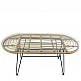 ArteLibre Τραπέζι Κήπου ArteLibre ARRIUS Φυσικό/Μαύρο Μέταλλο/Rattan/Γυαλί 100x45x46cm - 14510047 - inde.gr