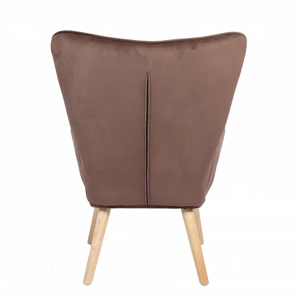 ArteLibre Πολυθρόνα ArteLibre MARION Καφέ Βελούδο/Ξύλο 73x69x96cm - 14770069 - inde.gr