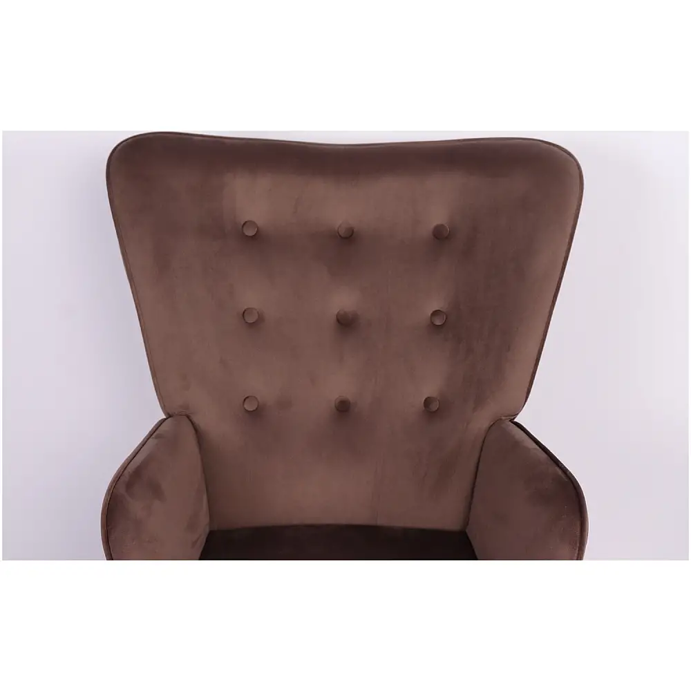 ArteLibre Πολυθρόνα ArteLibre MARION Καφέ Βελούδο/Ξύλο 73x69x96cm - 14770069 - inde.gr