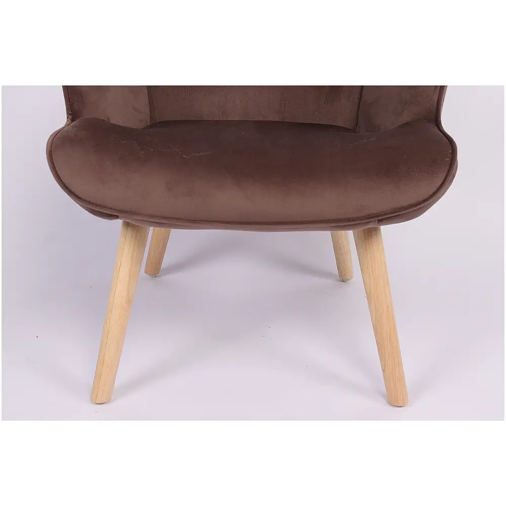 ArteLibre Πολυθρόνα ArteLibre MARION Καφέ Βελούδο/Ξύλο 73x69x96cm - 14770069 - inde.gr