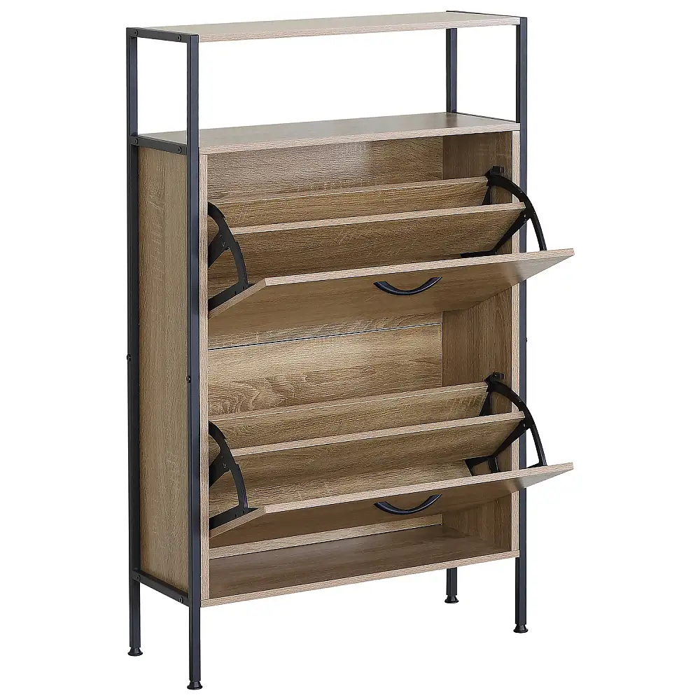 ArteLibre Παπουτσοθήκη ArteLibre ALDERWYN Δρυς/Μαύρο Μοριοσανίδα/Μέταλλο 63x24x105cm - 15340023 - inde.gr