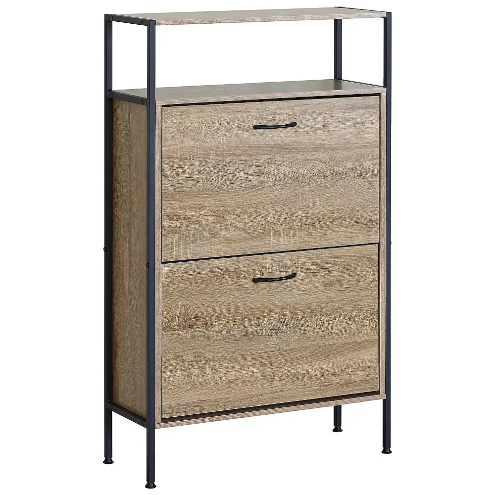 ArteLibre Παπουτσοθήκη ArteLibre ALDERWYN Δρυς/Μαύρο Μοριοσανίδα/Μέταλλο 63x24x105cm - 15340023 - inde.gr