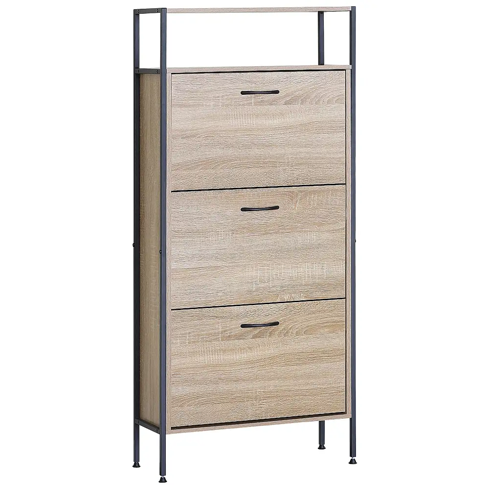 ArteLibre Παπουτσοθήκη ArteLibre ALDERWYN Δρυς/Μαύρο Μοριοσανίδα/Μέταλλο 63x24x141cm - 15340024 - inde.gr