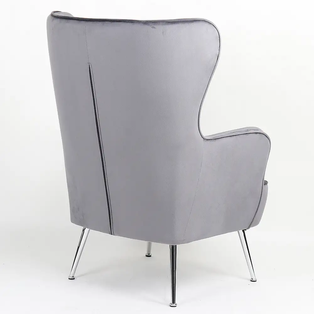 ArteLibre Πολυθρόνα ArteLibre VITTORIA Γκρι Βελούδο 76x79x101cm - 14360031 - inde.gr