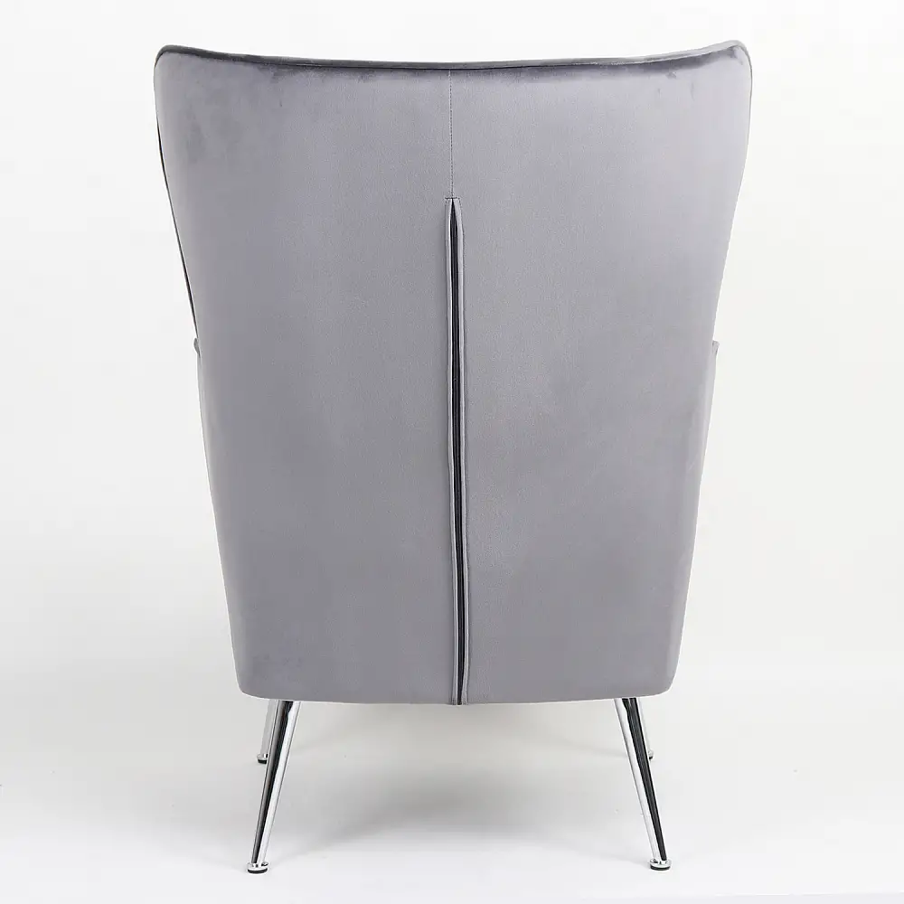ArteLibre Πολυθρόνα ArteLibre VITTORIA Γκρι Βελούδο 76x79x101cm - 14360031 - inde.gr