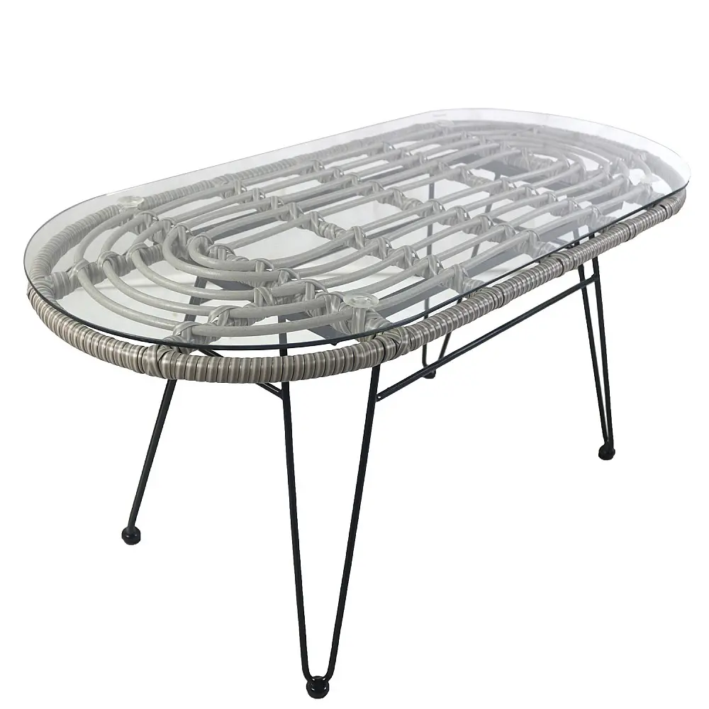 ArteLibre Τραπέζι Κήπου ArteLibre ARRIUS Γκρι/Μαύρο Μέταλλο/Rattan/Γυαλί 100x45x46cm - 14510048 - inde.gr ArteLibre Τραπέζι Κήπου ArteLibre ARRIUS Γκρι/Μαύρο Μέταλλο/Rattan/Γυαλί 100x45x46cm - 14510048 - inde.gr
