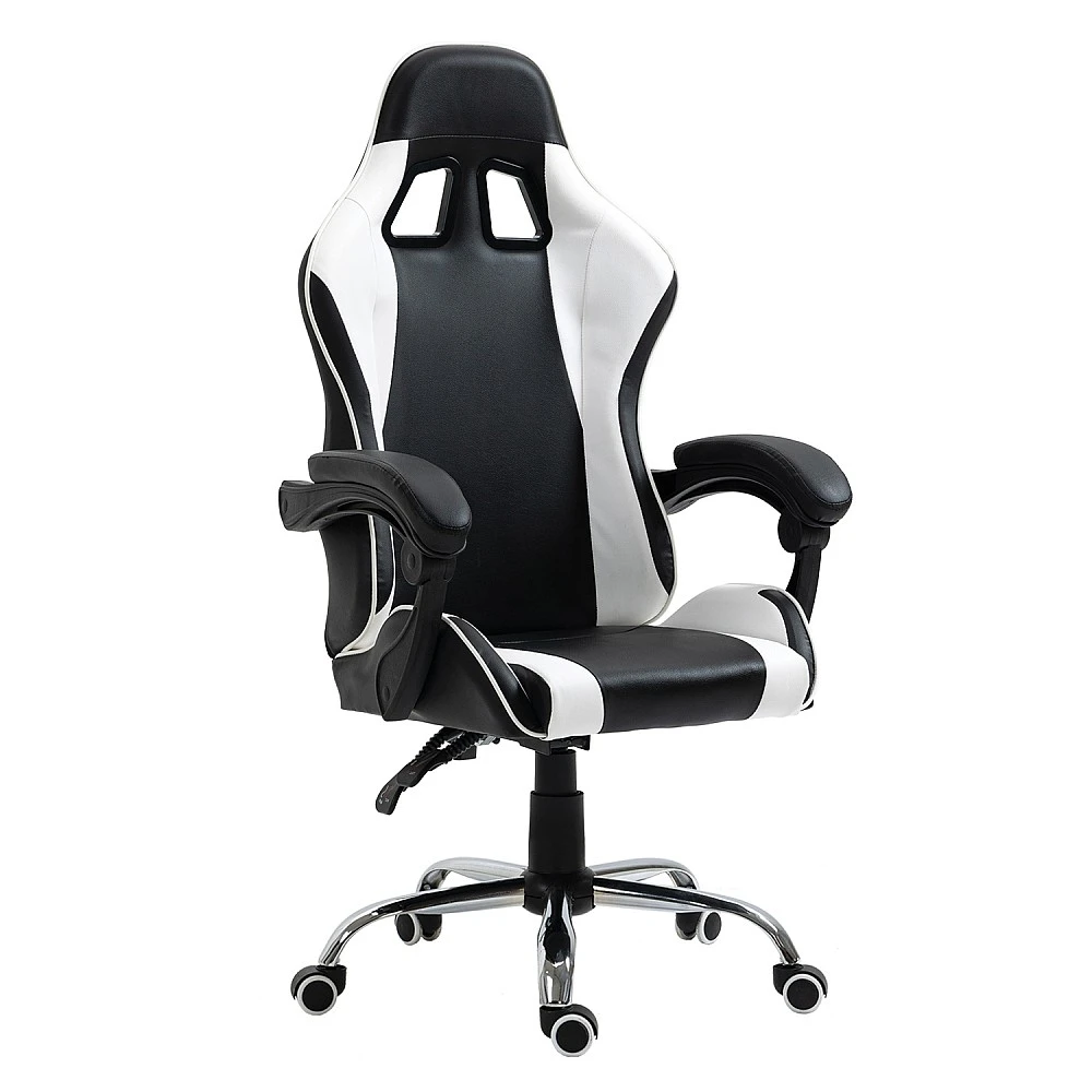 ArteLibre Καρέκλα Γραφείου ArteLibre Gaming BRAY Λευκό/Μαύρο PVC 67x50x120-127cm - 14730008 - inde.gr