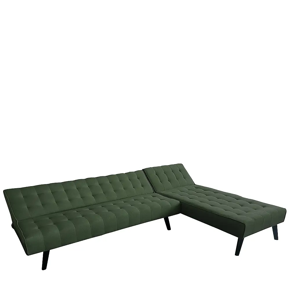 ArteLibre Καναπές Κρεβάτι Γωνιακός ArteLibre MAGUS Πράσινο Ύφασμα 254x77/163x74cm - 14290025 - inde.gr