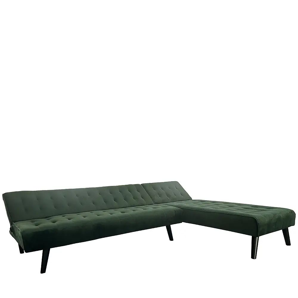 ArteLibre Καναπές Κρεβάτι Γωνιακός ArteLibre MAGUS Πράσινο Ύφασμα 254x77/163x74cm - 14290025 - inde.gr