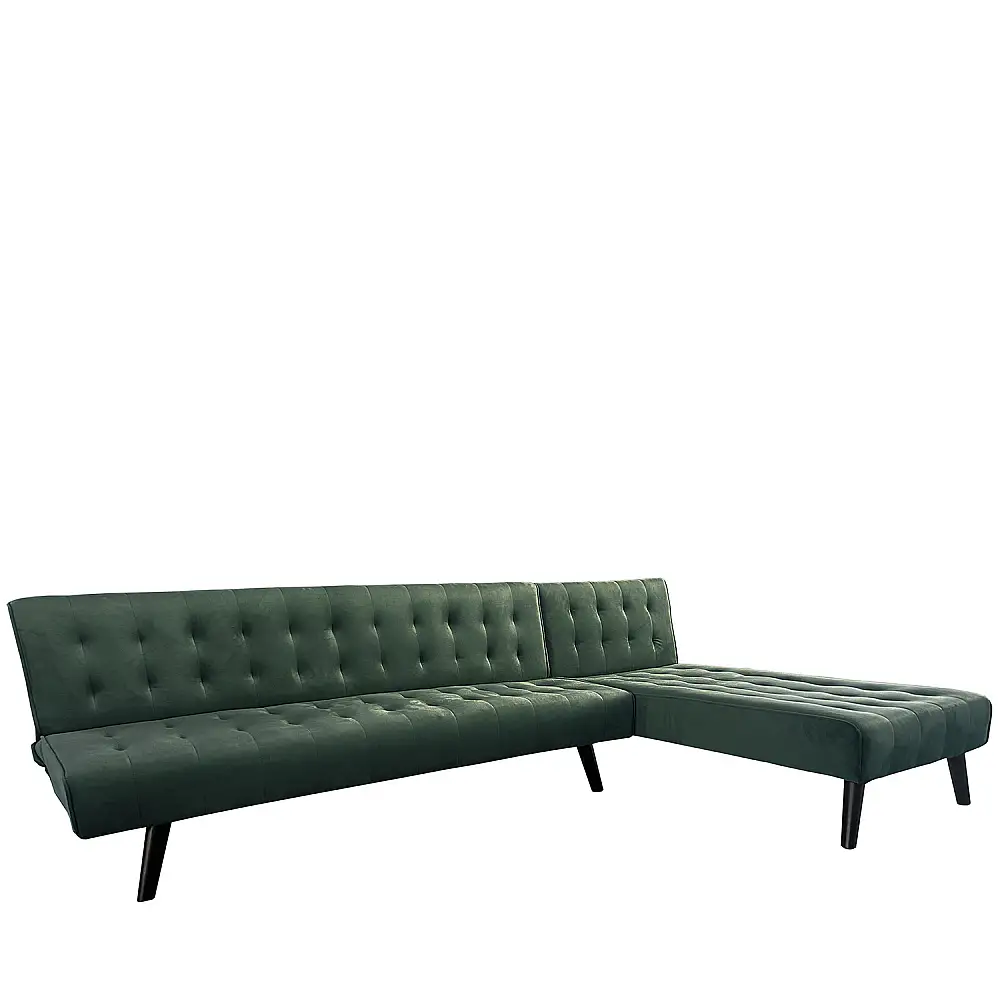 ArteLibre Καναπές Κρεβάτι Γωνιακός ArteLibre MAGUS Πράσινο Ύφασμα 254x77/163x74cm - 14290025 - inde.gr