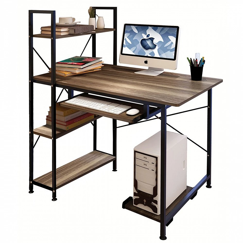 ArteLibre Γραφείο WIN Καφέ/Μαύρο MDF/Μέταλλο 100x48x118cm - 14990150 - inde.gr