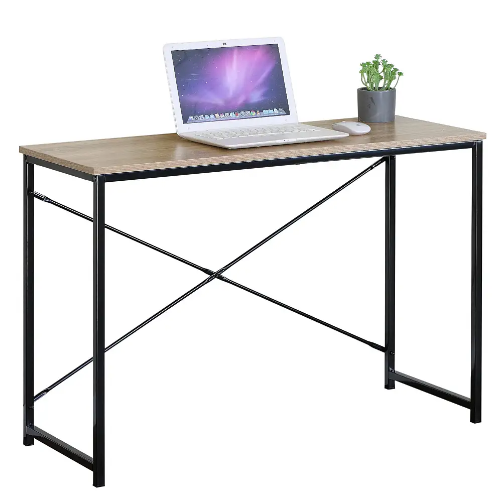 ArteLibre Γραφείο ArteLibre HALDEN Δρυς/Μαύρο Μοριοσανίδα/Μέταλλο 100x40x70cm - 15340033 - inde.gr