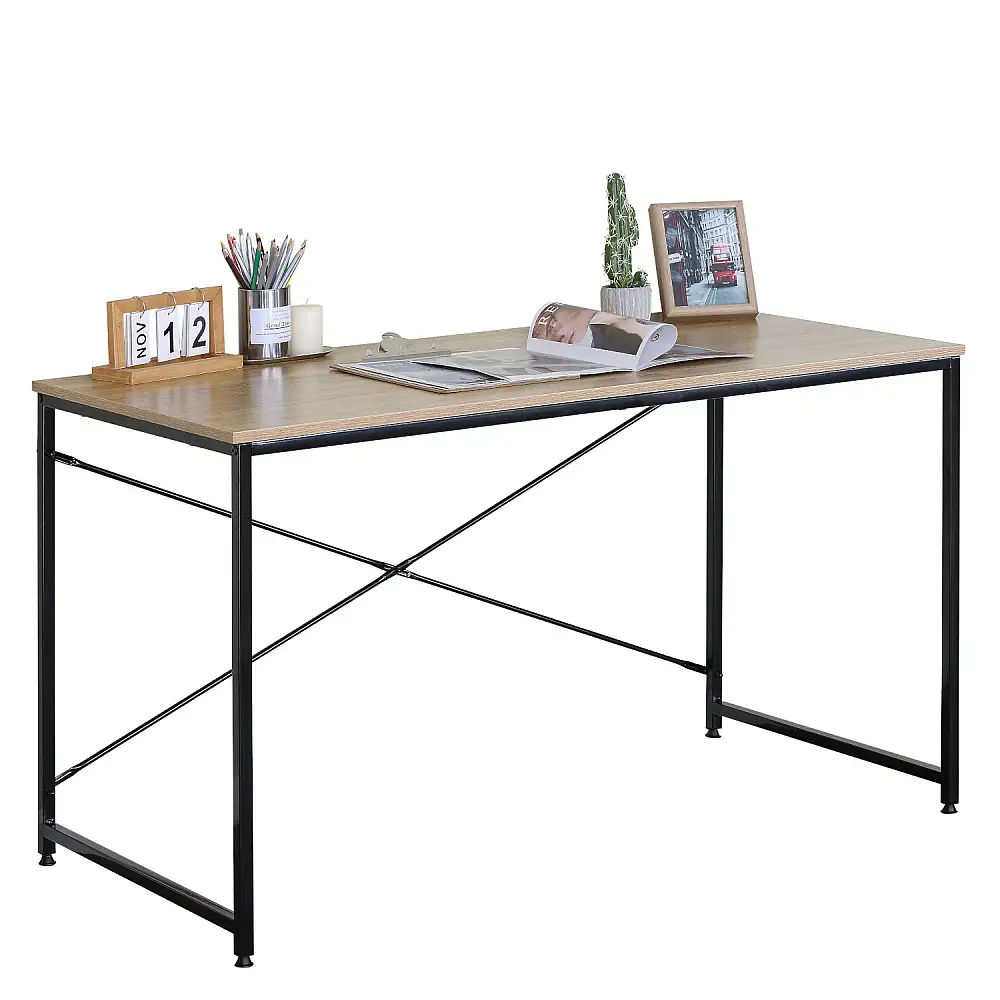 ArteLibre Γραφείο ArteLibre IVERTON Δρυς/Μαύρο Μοριοσανίδα/Μέταλλο 120x60x70cm - 15340034 - inde.gr