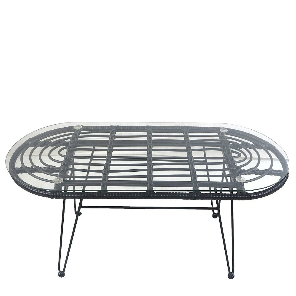 ArteLibre Τραπέζι Κήπου ArteLibre ARRIUS Μαύρο Μέταλλο/Rattan/Γυαλί 100x45x46cm - 14510049 - inde.gr ArteLibre Τραπέζι Κήπου ArteLibre ARRIUS Μαύρο Μέταλλο/Rattan/Γυαλί 100x45x46cm - 14510049 - inde.gr