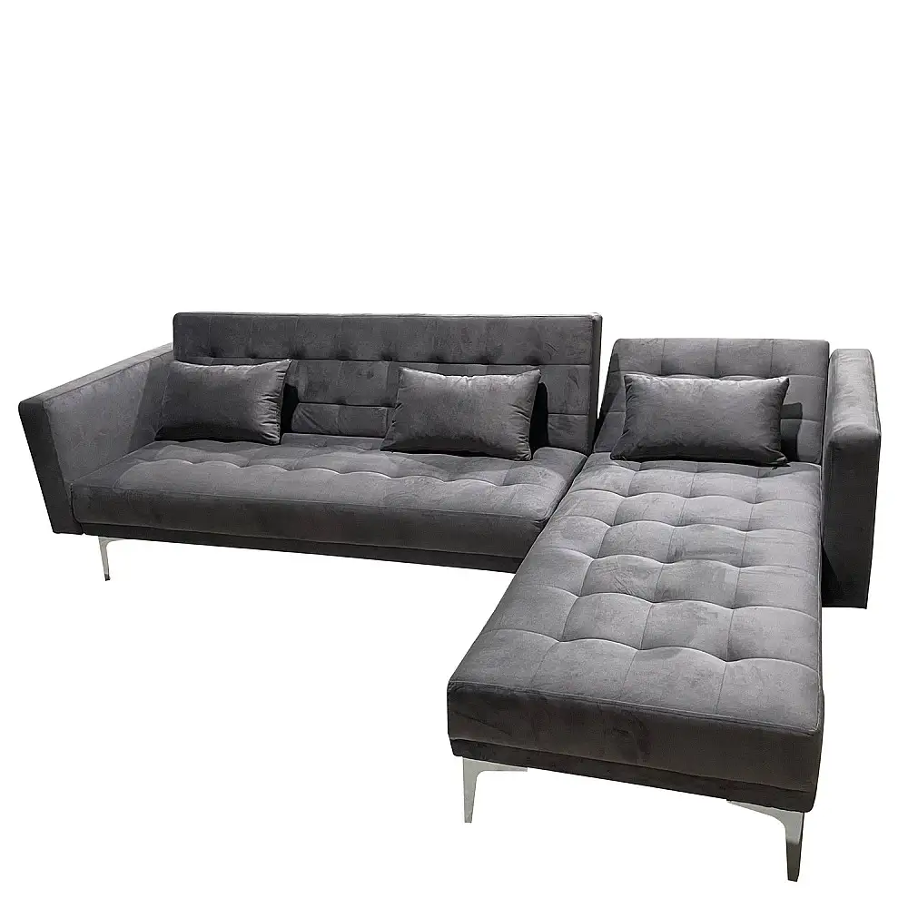 ArteLibre Καναπές Κρεβάτι Γωνιακός ArteLibre ARION Γκρι Ύφασμα 244x162x84cm - 14290030 - inde.gr