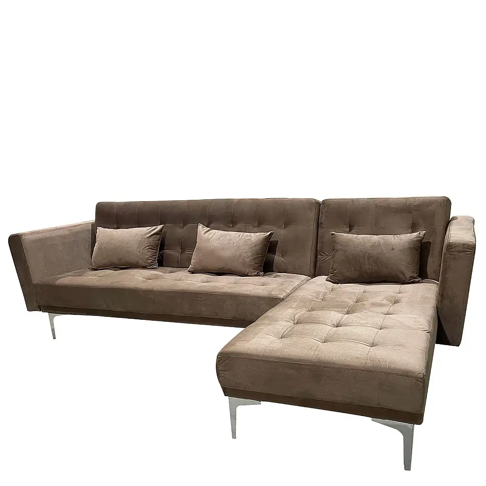 ArteLibre Καναπές Κρεβάτι Γωνιακός ArteLibre ARION Καφέ Ύφασμα 244x162x84cm - 14290031 - inde.gr