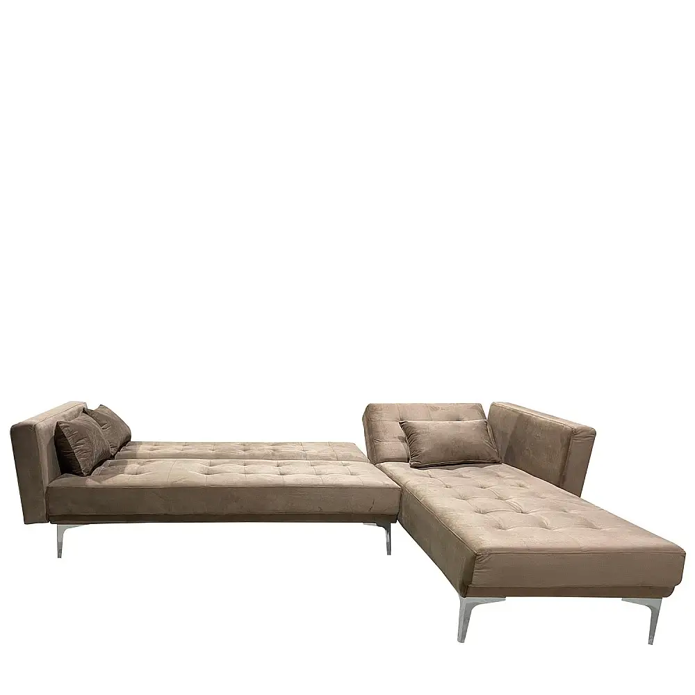 ArteLibre Καναπές Κρεβάτι Γωνιακός ArteLibre ARION Καφέ Ύφασμα 244x162x84cm - 14290031 - inde.gr